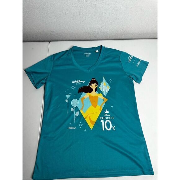 Run Disney 2023 PRINCESS WEEKEND 10K Belle Shirt Womens Beauty & the Beast Sz M - Picture 1 of 10